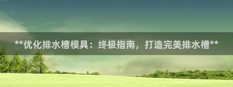 太阳集团网站古天乐代言的：**优化排水槽模具：终极指南，打造完美排水槽**